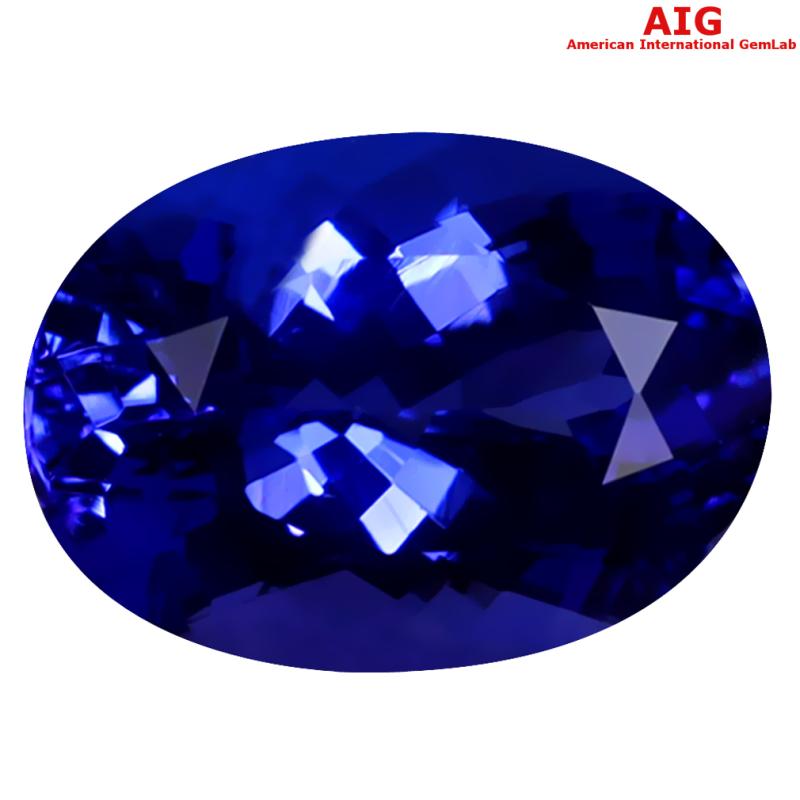 2.70 ct AIG CERTIFIED AAAA GRADE WORLD CLASS OVAL CUT (10 X 7 MM) D'BLOCK TANZANITE GEMSTONE