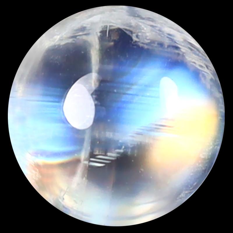 1.66 ct AAA Fabulous Round Cabochon Shape (7 x 7 mm) Rainbow Blue Moonstone Natural Gemstone