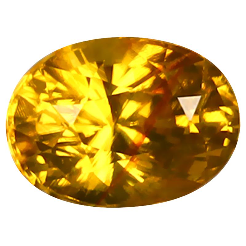 1.98 ct Phenomenal Oval Cut (8 x 6 mm) 100% Natural (Un-Heated) Golden Yellow Zircon Natural Gemstone