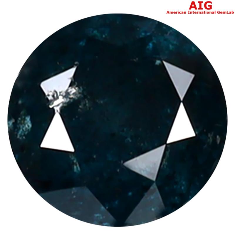 1.18 ct AIG CERTIFIED AMAZING ROUND SHAPE (6 X 6 MM) GENUINE GREENISH BLUE DIAMOND LOOSE STONE