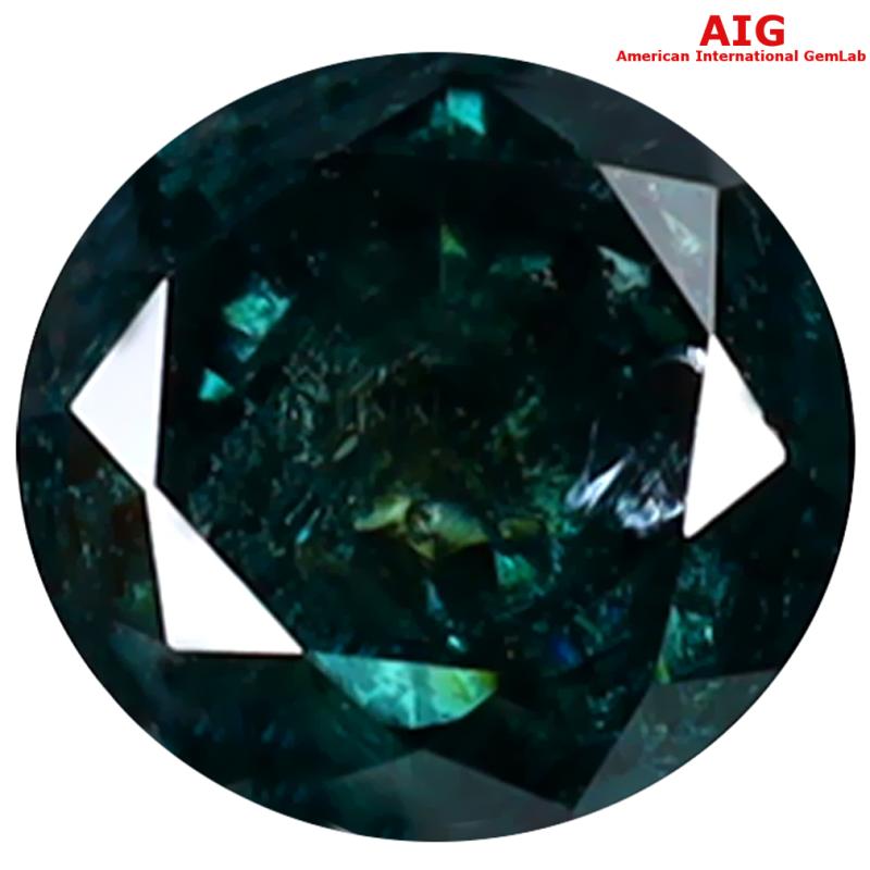 0.94 ct AIG CERTIFIED EXCELLENT ROUND SHAPE (6 X 6 MM) GENUINE GREENISH BLUE DIAMOND LOOSE STONE