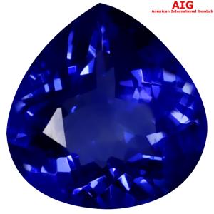 2.18 ct AIG Certified AAAA Grade Magnificent fire Pear Cut (9 x 8 mm) D'Block Tanzanite Gemstone