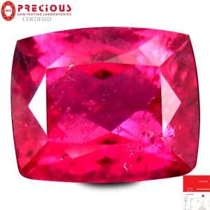 2.45 ct PGTL Certified AAAA Grade Incomparable Cushion Cut (9 x 7 mm) Reddish Pink Rubellite Tourmaline Gemstone