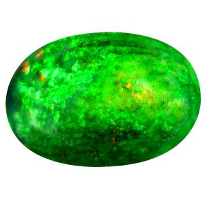 3.13 ct Unbelievable Oval Cabochon Cut (13 x 9 mm) Ethiopia Play of Colors Black Opal Natural Gemstone