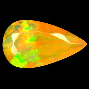 1.16 ct Phenomenal Pear (12 x 7 mm) Un-Heated Ethiopia Rainbow Opal Loose Gemstone