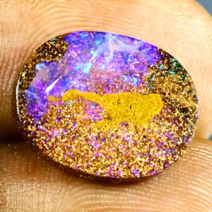 7.92 ct Significant Fancy Shape (16 x 12 mm) Multi Color Australian Koroit Boulder Opal Natural Loose Gemstone